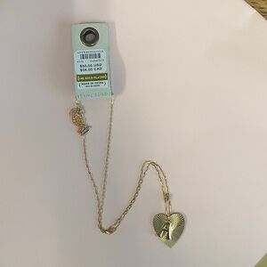 Anthropologie Gold Heart Charm Necklace